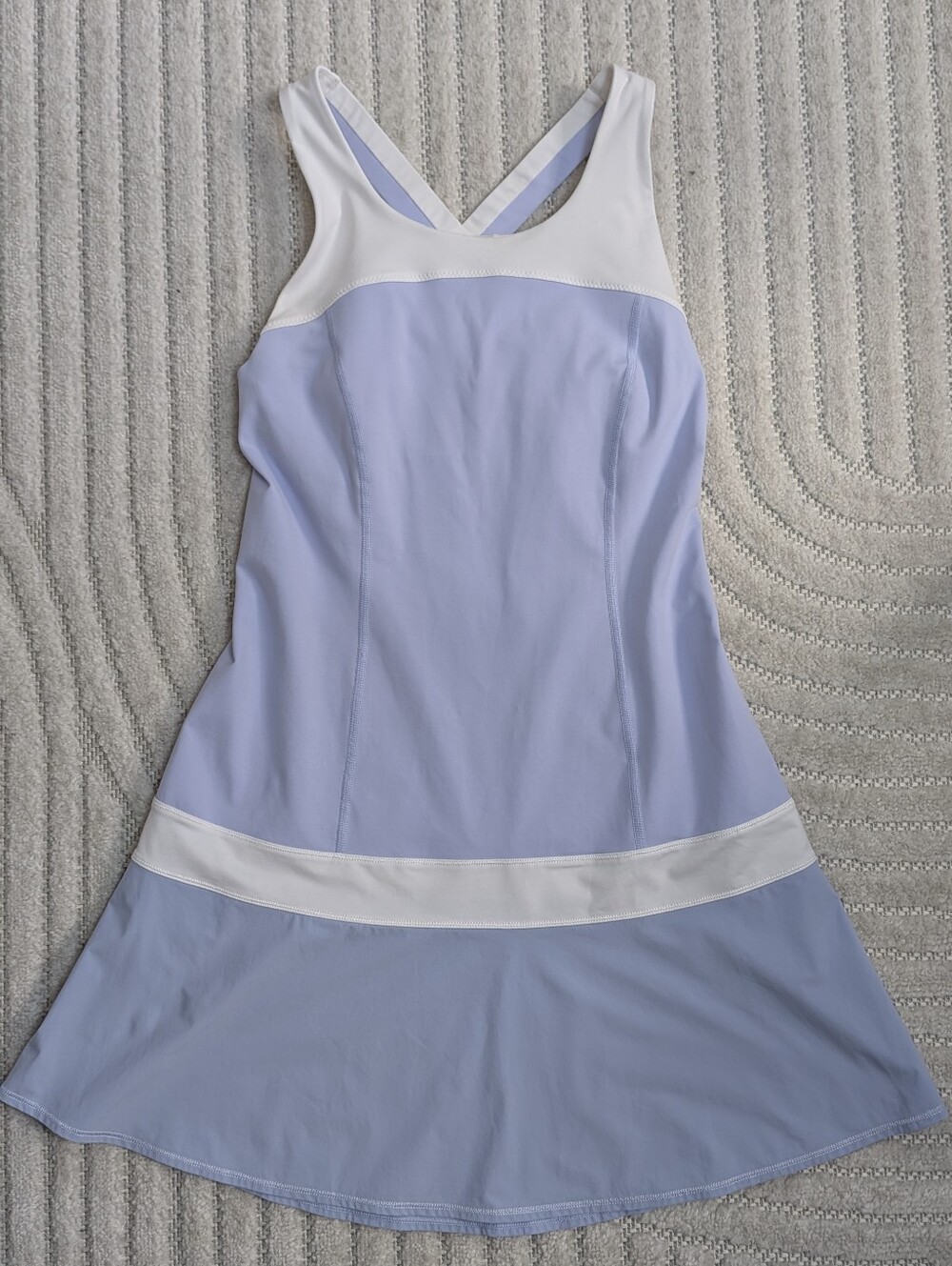 Lululemon Hot Hitter Dress Run Tennis Cool Breeze White Sz 8 Lavender White EUC